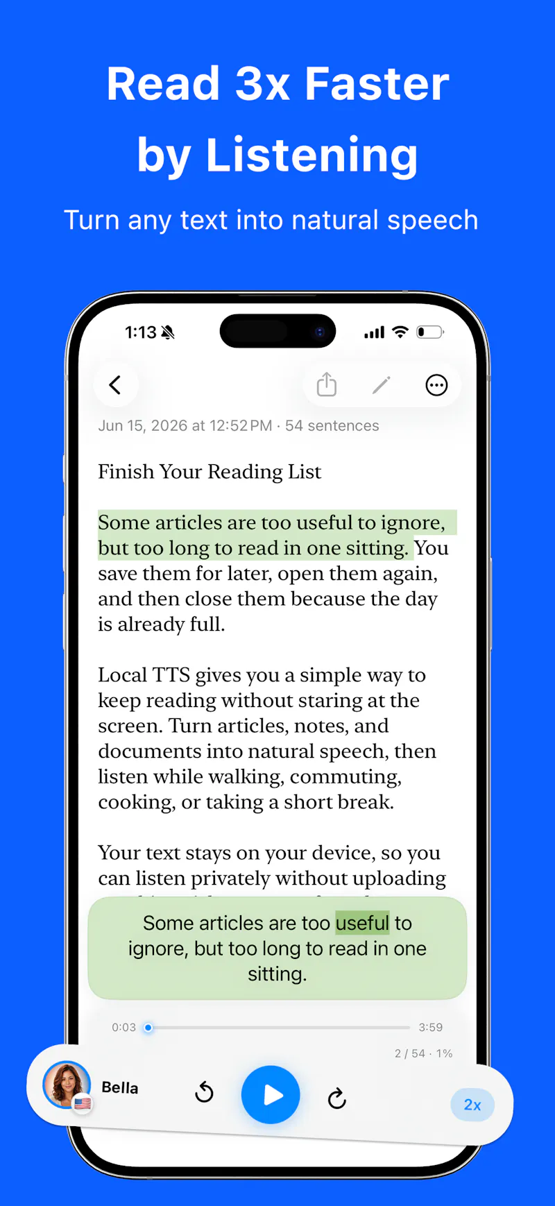Local TTS - Text to Speech screenshot 1