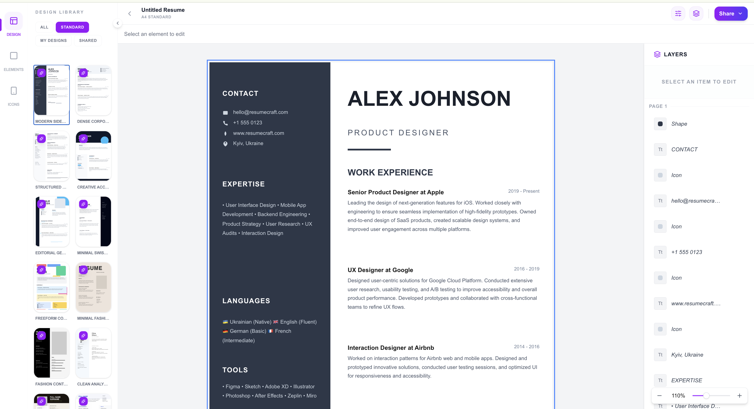 ResumeCraftor - Screenshot 2 showing product features and functionality