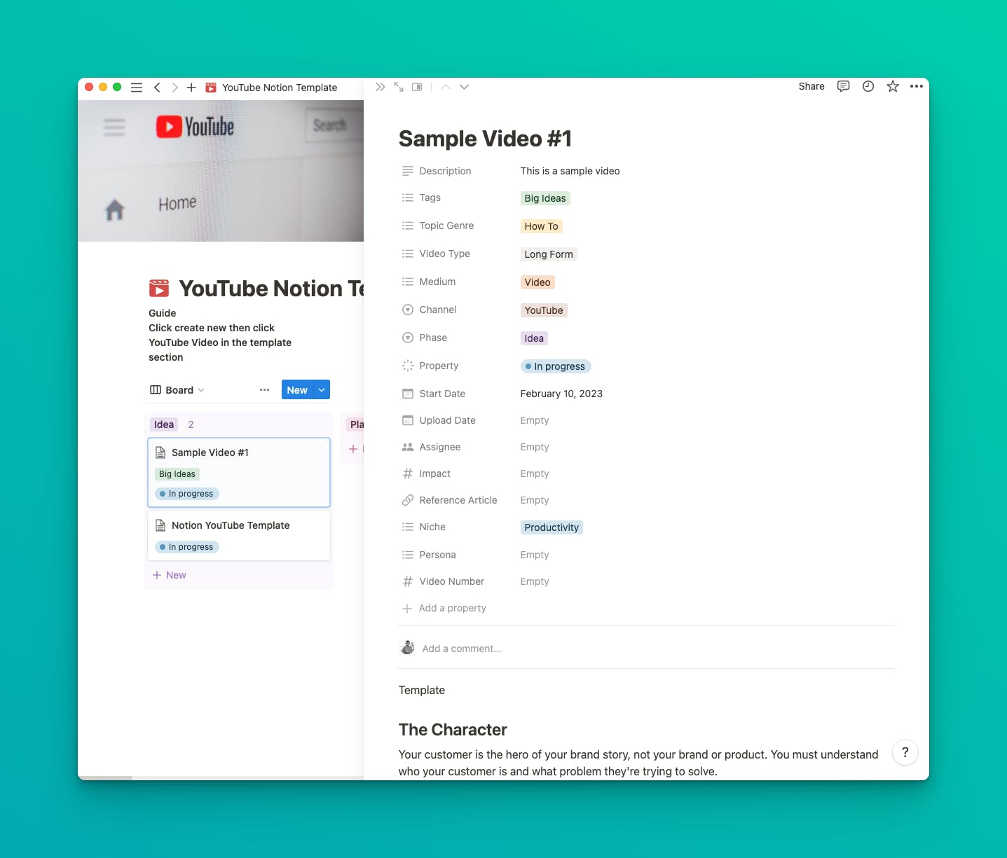 Notion YouTube Planning Template media 1
