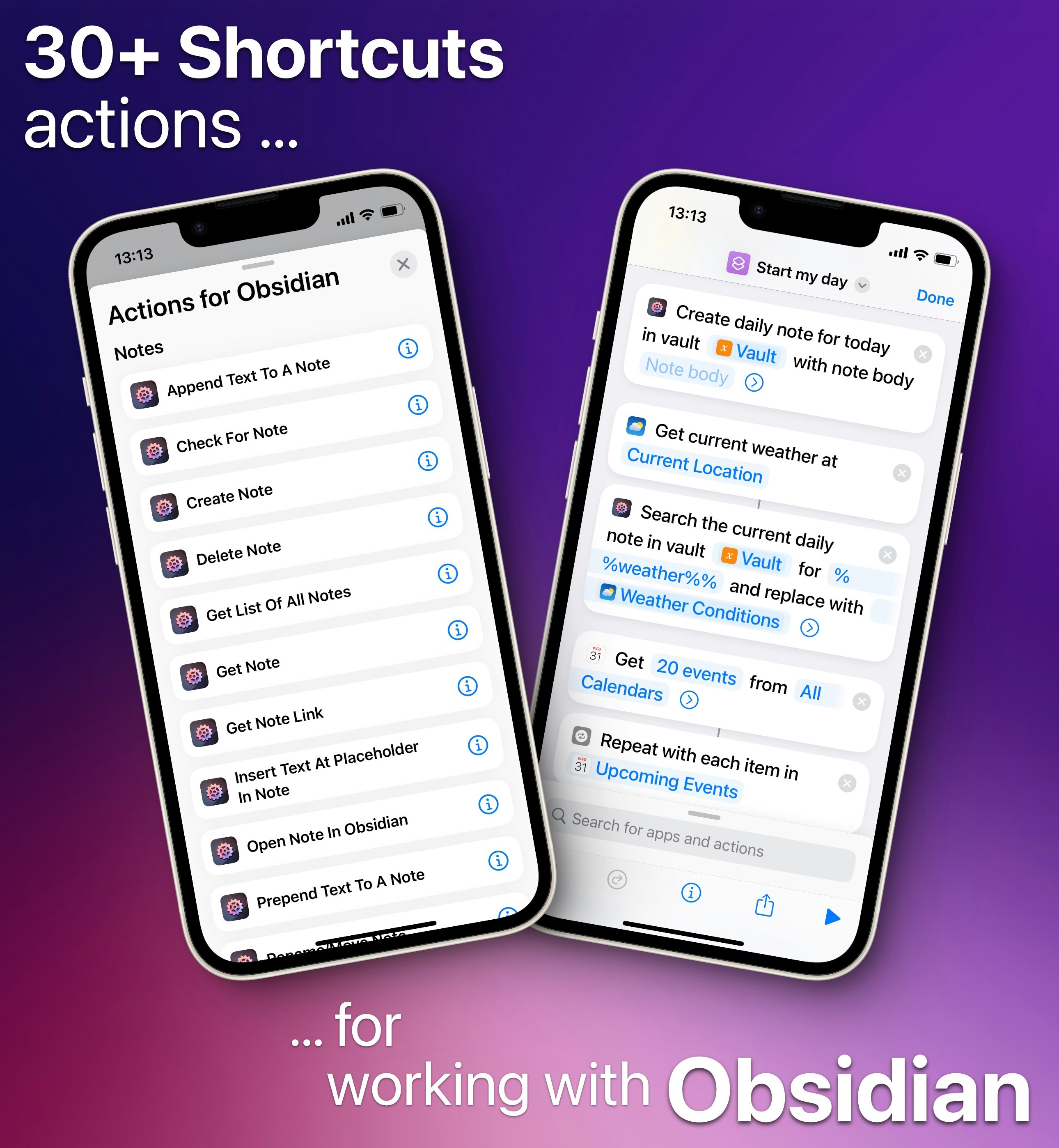 Azioni per Obsidian (iOS) - Quasi 40 punti di scelta rapida per lavorare con l'ossidiana media 2
