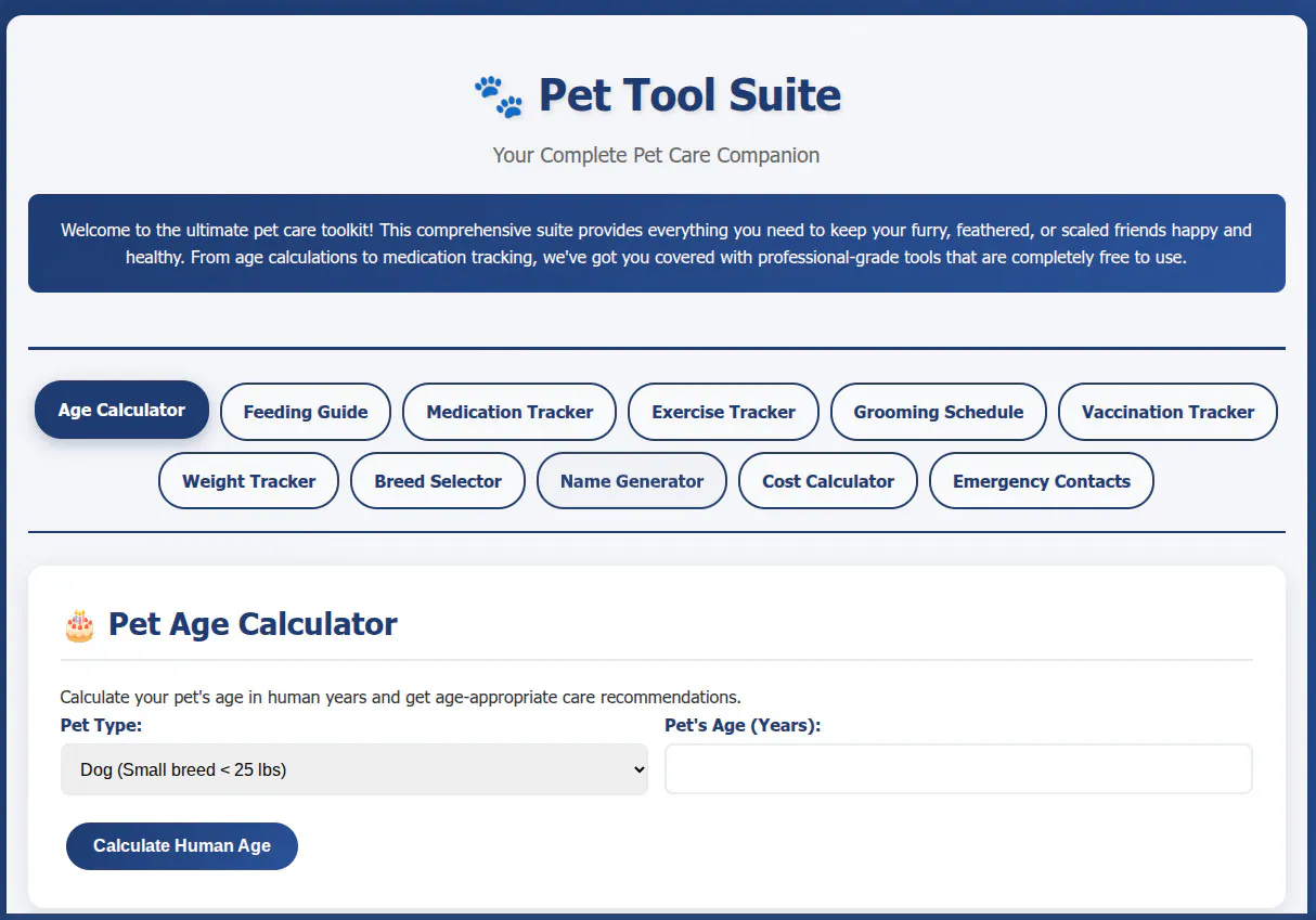 Pet Care Tools Suite gallery image