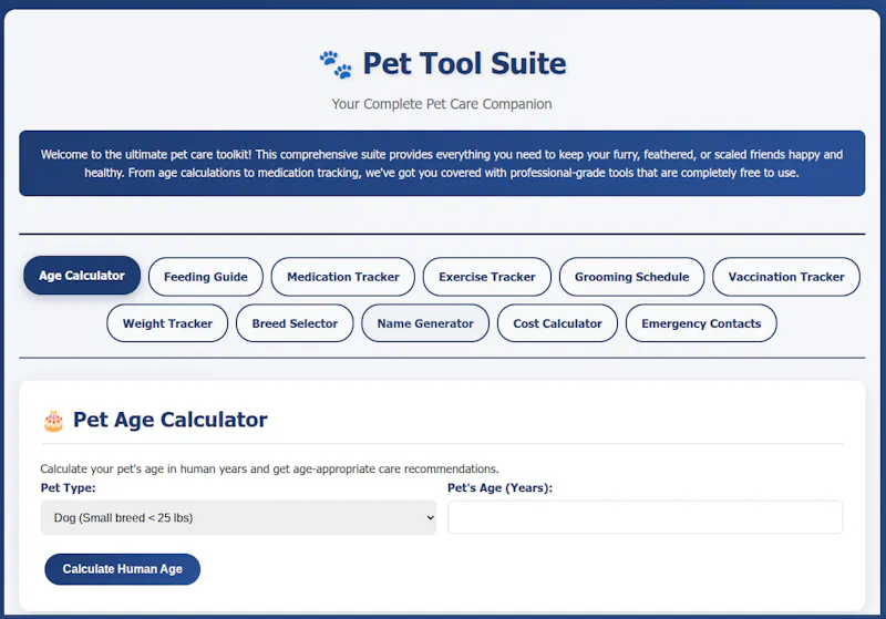 Pet Care Tools Suite screenshot 1