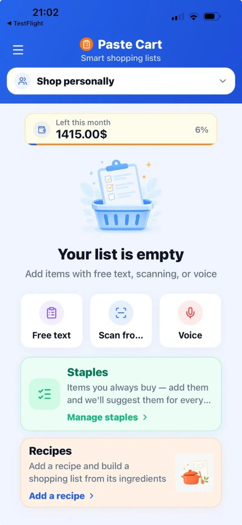 PasteCart screenshot 1