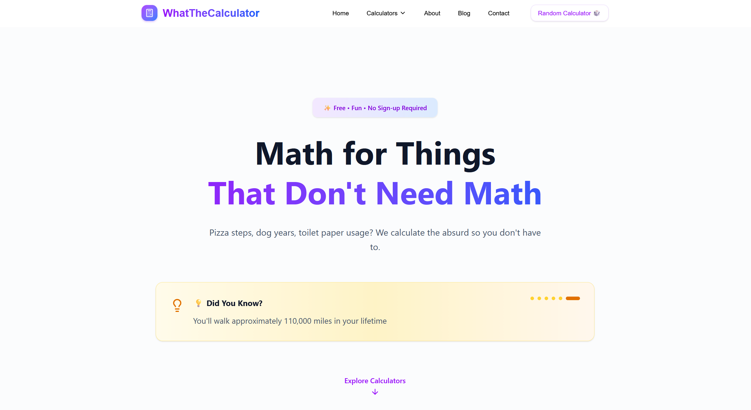 WhatTheCalculator - Screenshot 2 showing product features and functionality