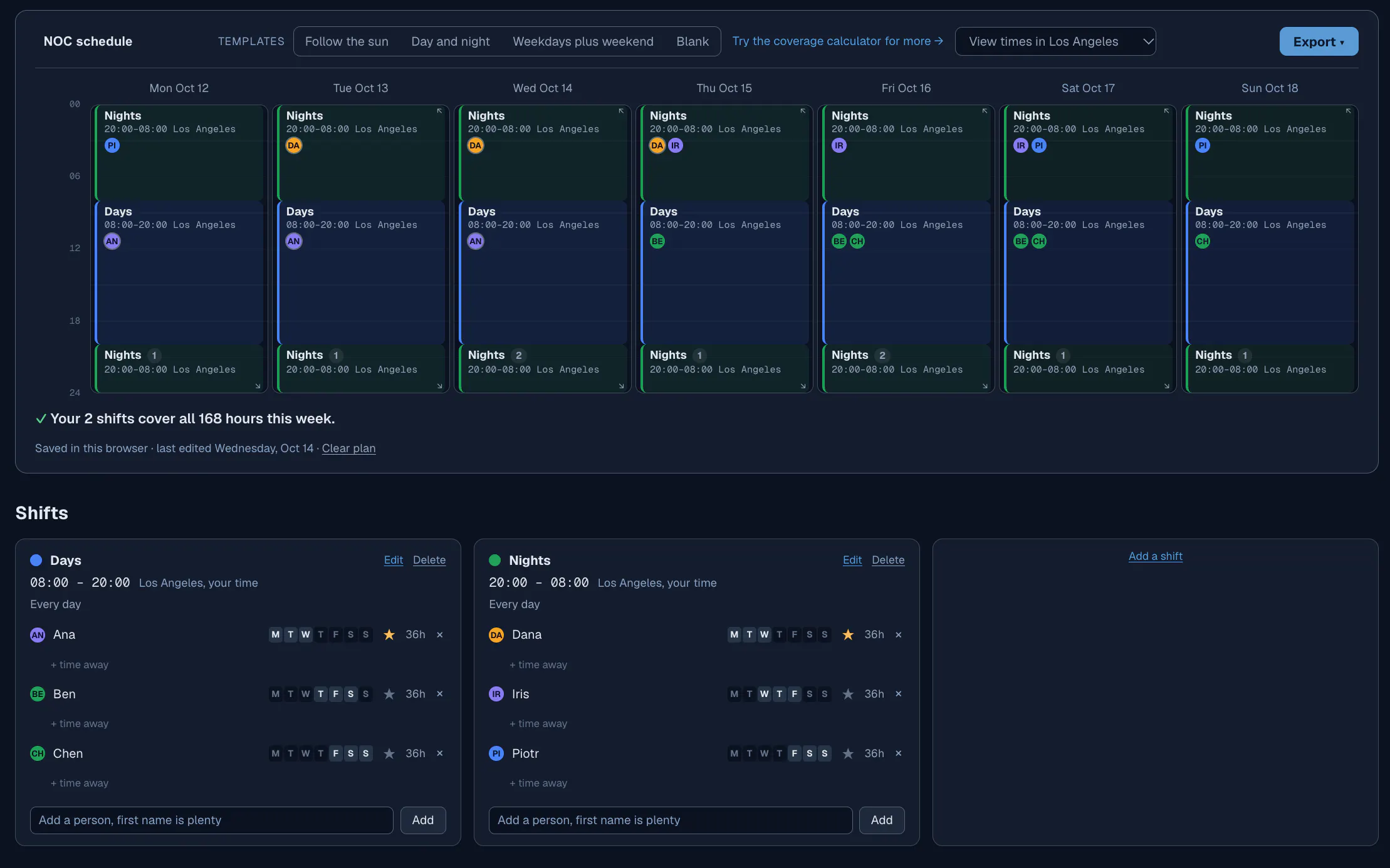 NOC Schedule Planner gallery image