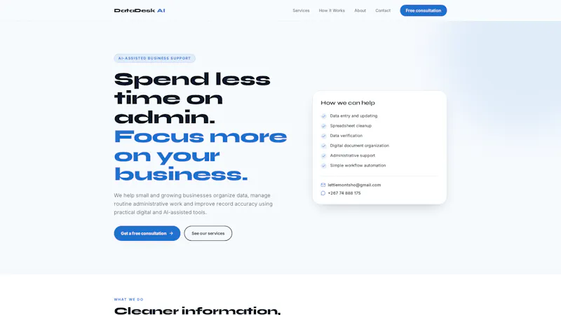 DataDesk AI Solutions  screenshot 1