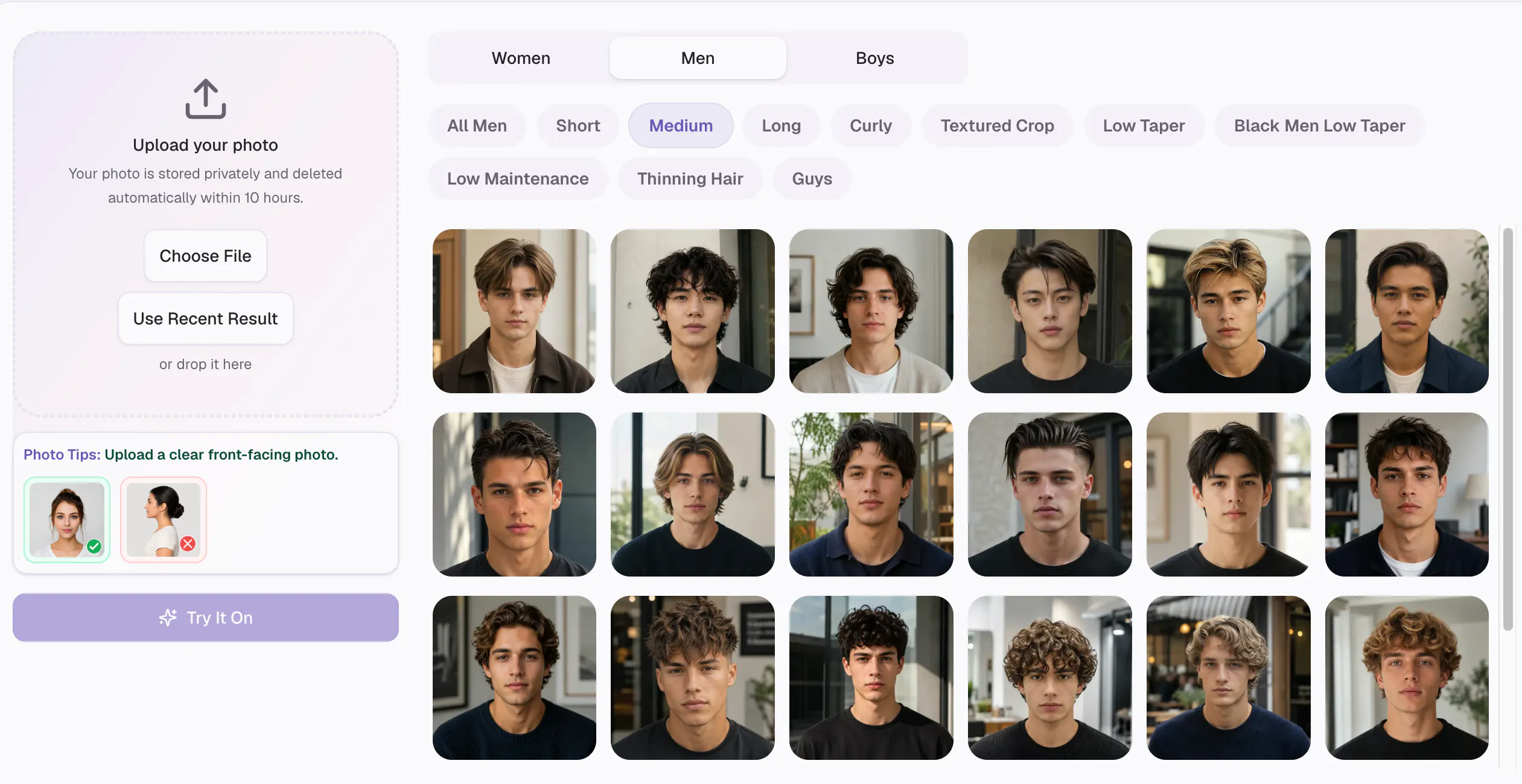 AI Hairstyle gallery image
