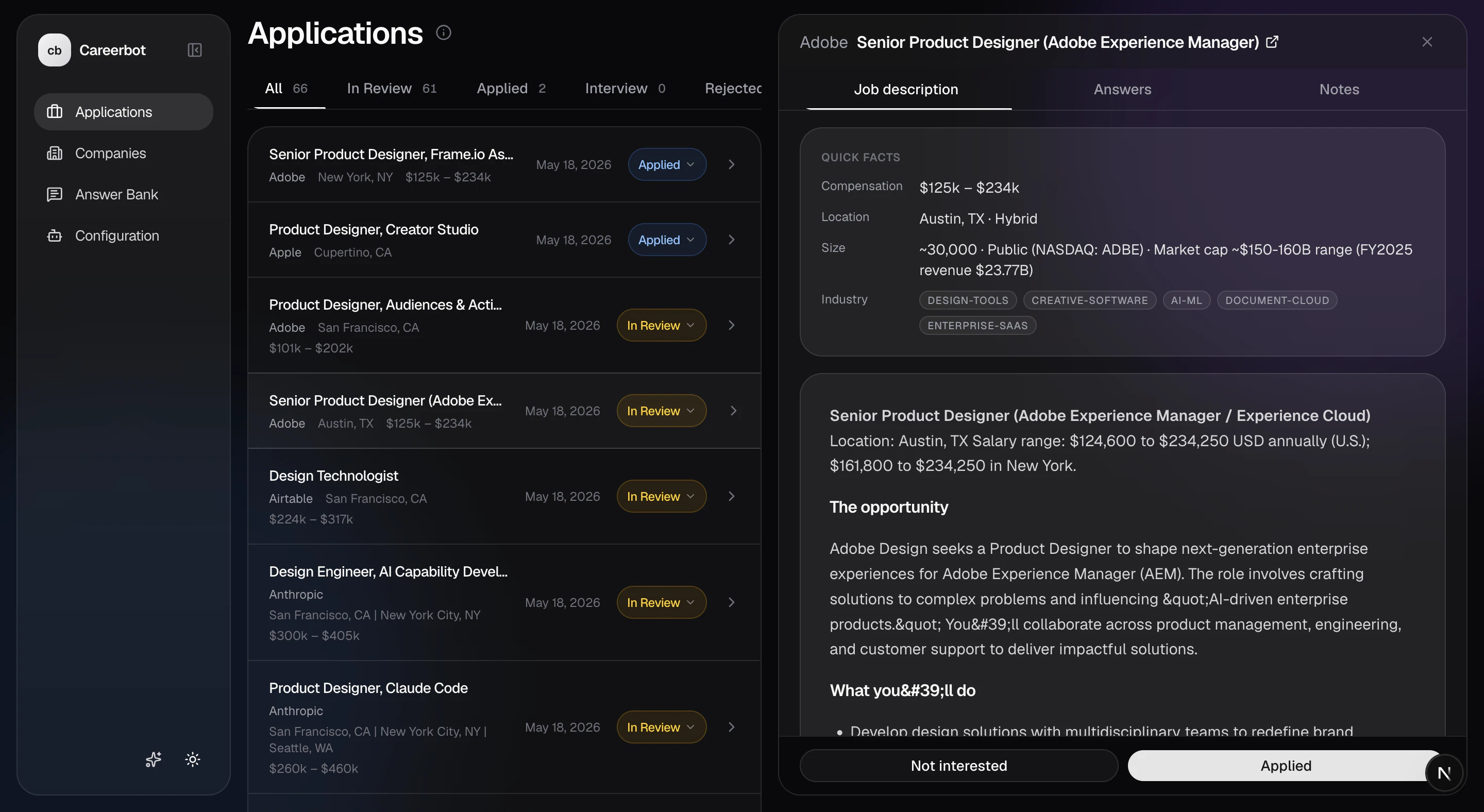 Careerbot screenshot 2