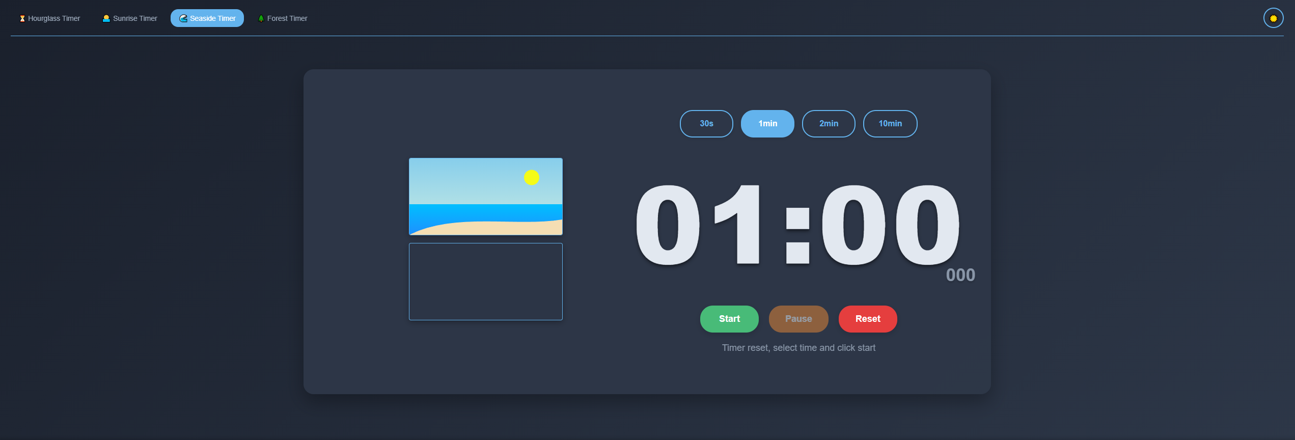 Temporizador de minuto en línea - Interfaz simple, hermoso temporizador media 1