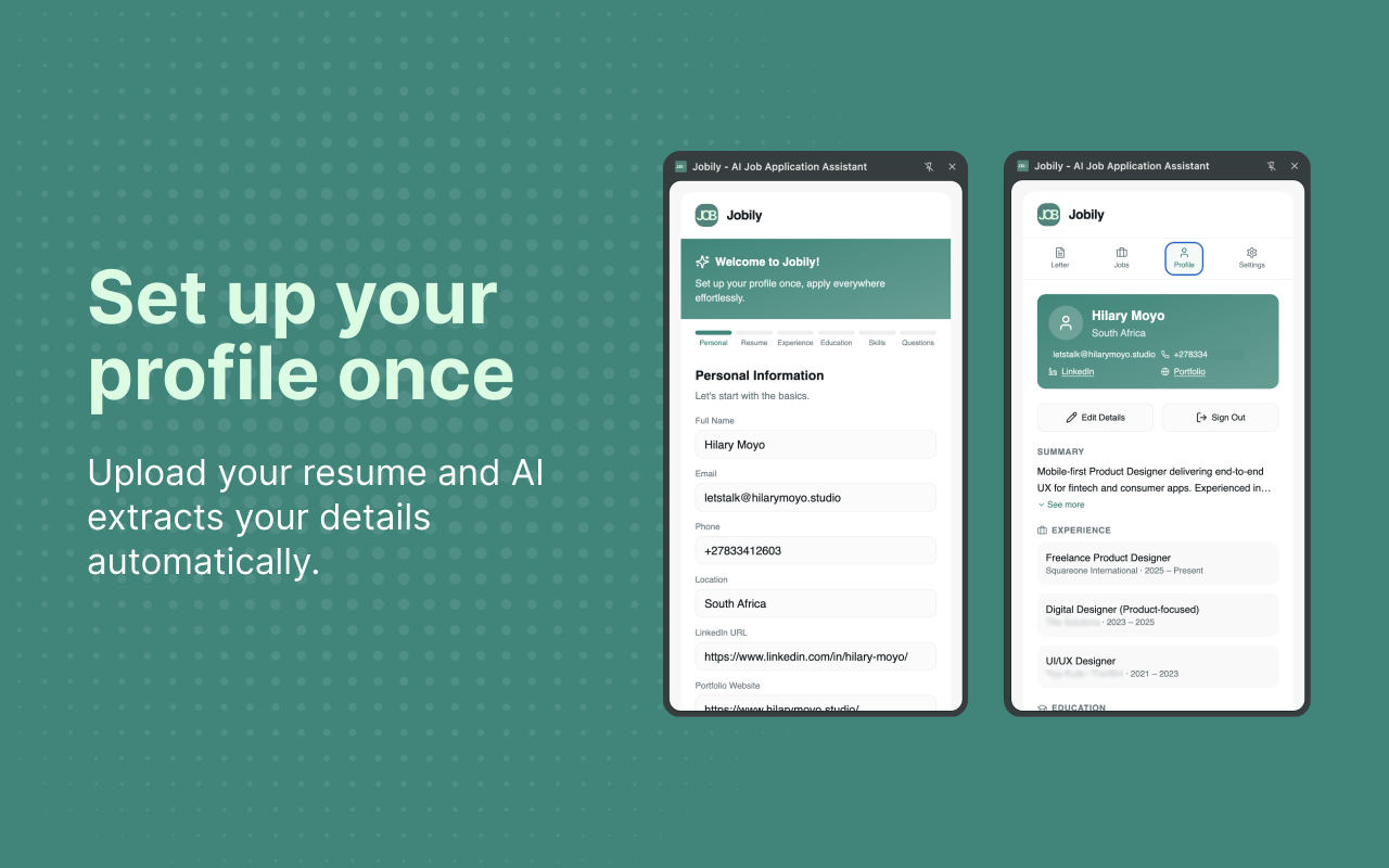 Jobily - Screenshot 4 showing product features and functionality