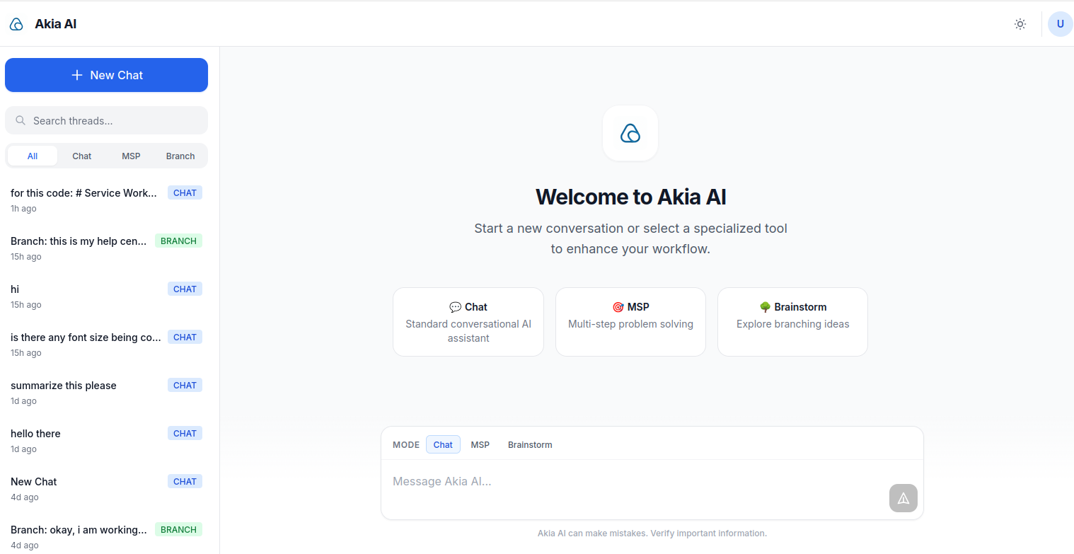 Akia AI Early Access Preview - Main screenshot showing features and interface