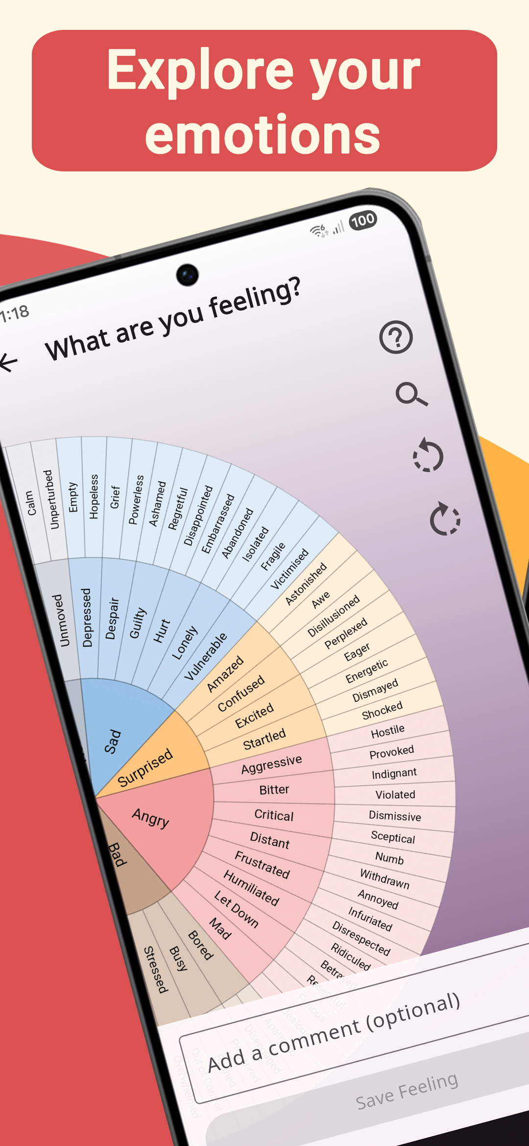 My Feelings Wheel - Screenshot 2 showing product features and functionality