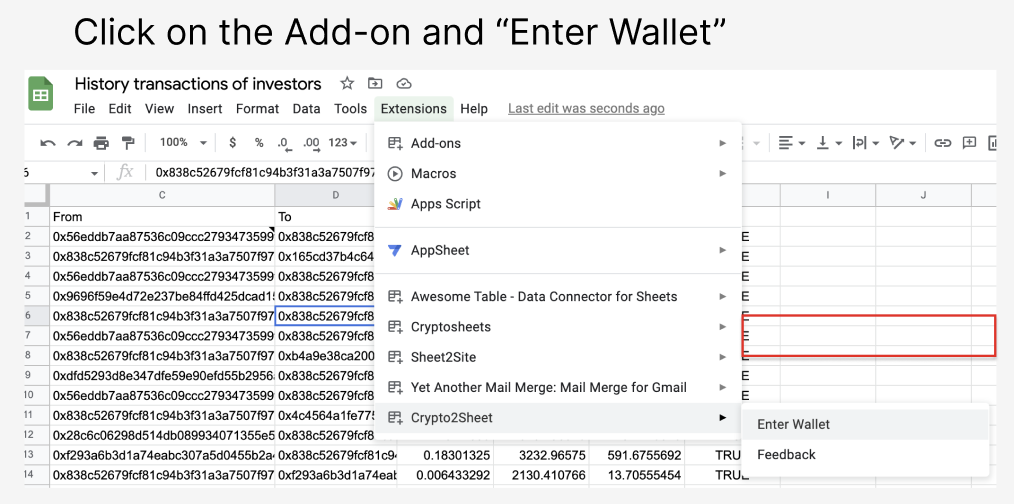 Crypto2sheet - Позволяет просмотреть все сделанные транзакции, уведомления медиа 2