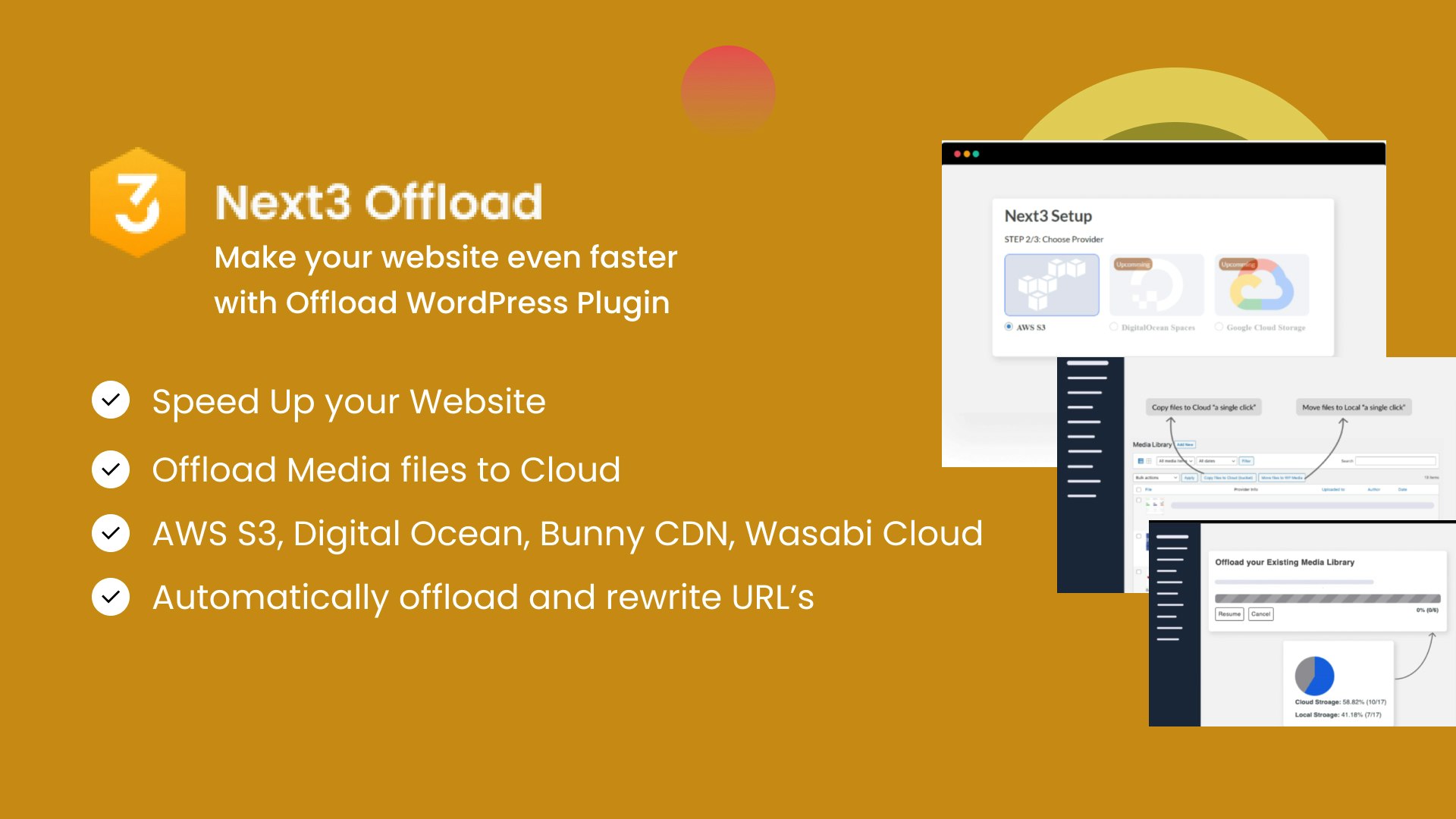Mídia 1 de Next3 OfLLOAD - v3.0.10 - Descarga o WordPress Media para otimizar a velocidade do site WordPress