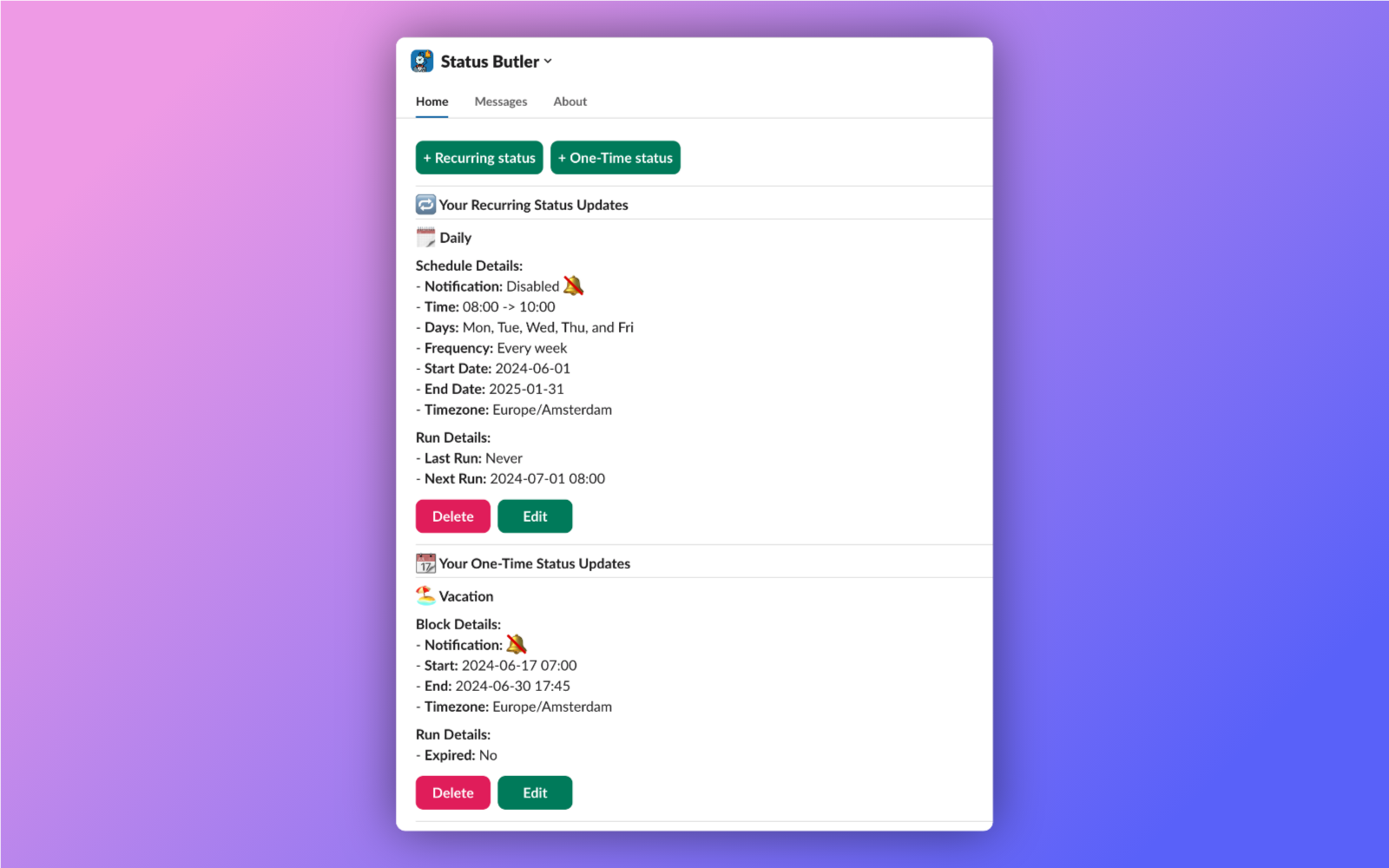 Status Butler for Slack gallery image