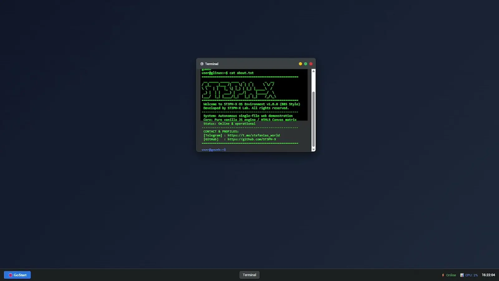 GoWeb OS screenshot 1 (video preview)
