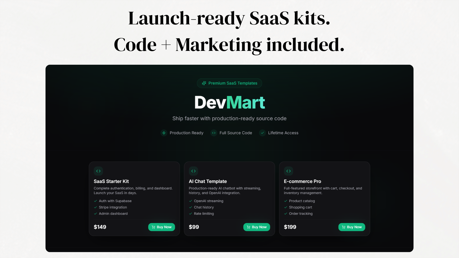 DevMart - Main product screenshot demonstrating key features and user interface