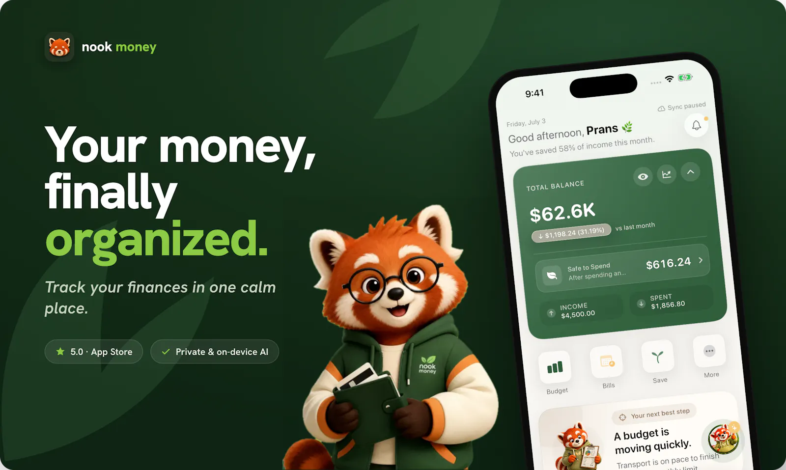 NookMoney — Calm your finances screenshot 1