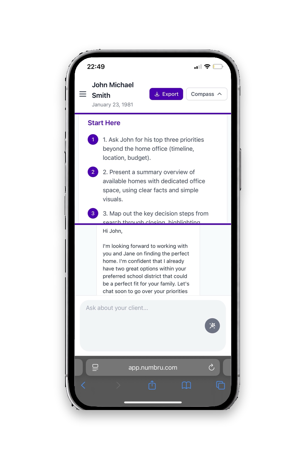 numbrU Client Compass gallery image