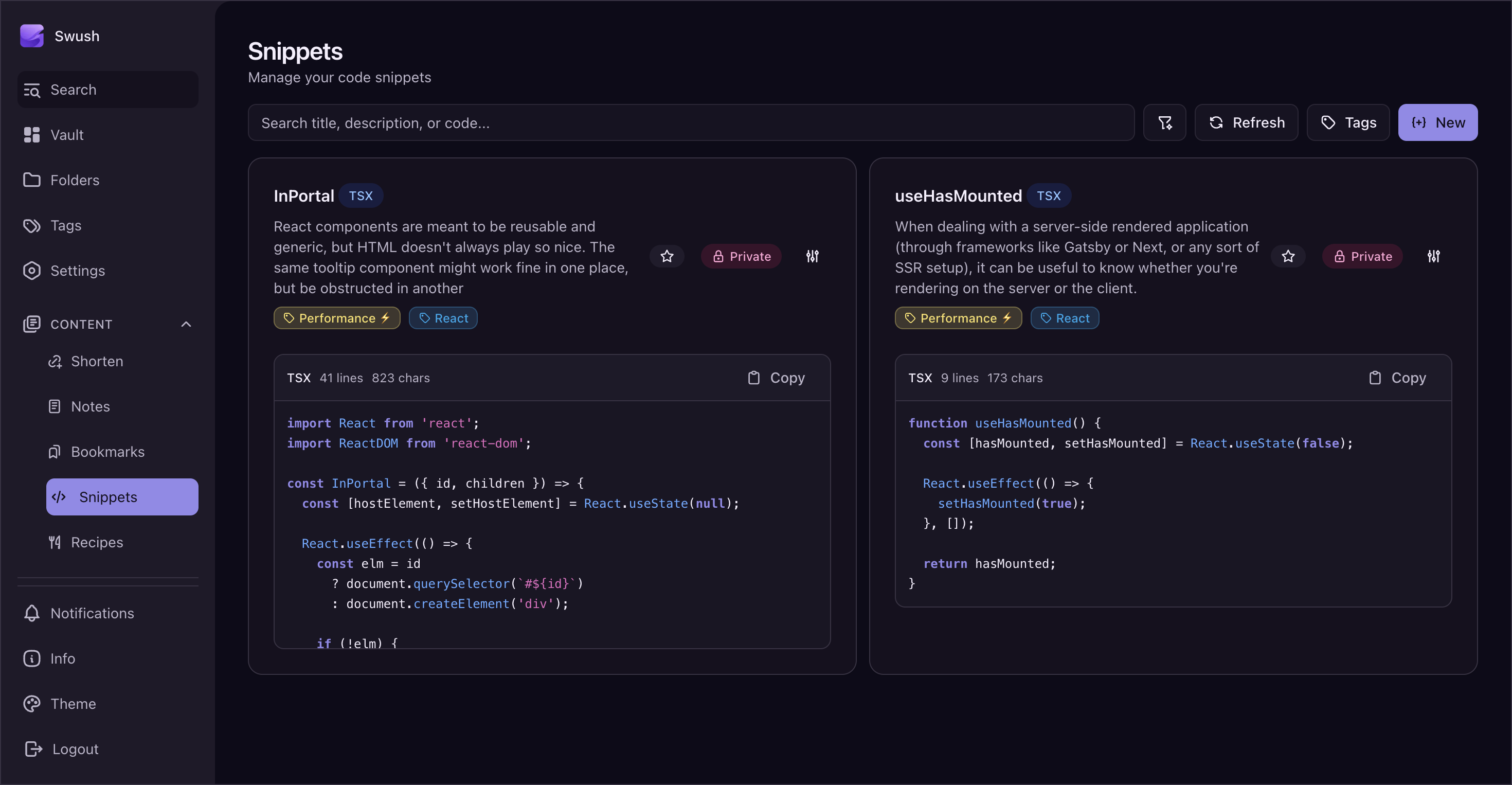 Swush - Screenshot 2 showing product features and functionality