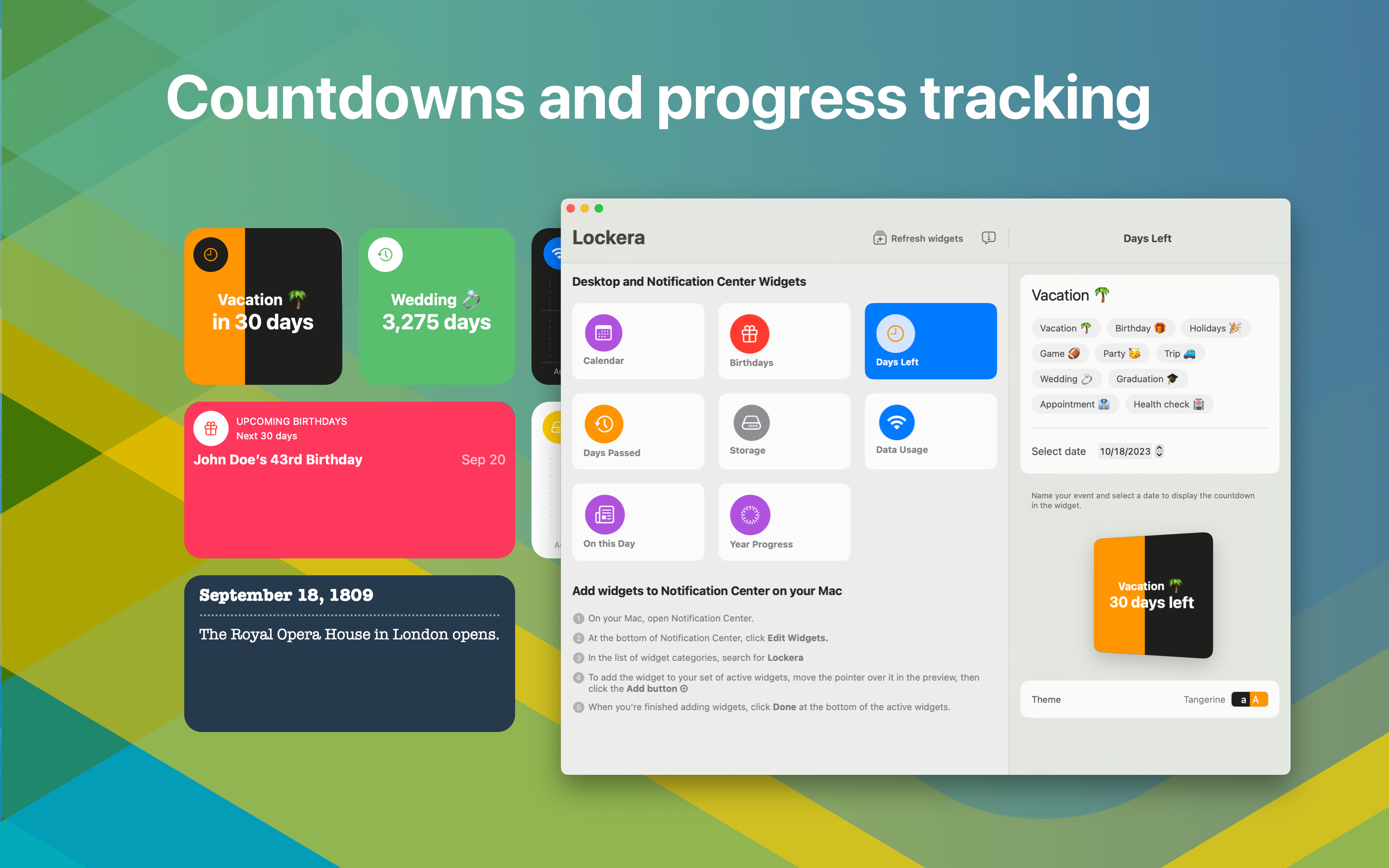 Lockera widgets - Gratis interactieve desktop -widgets voor MacOS Sonoma media 4