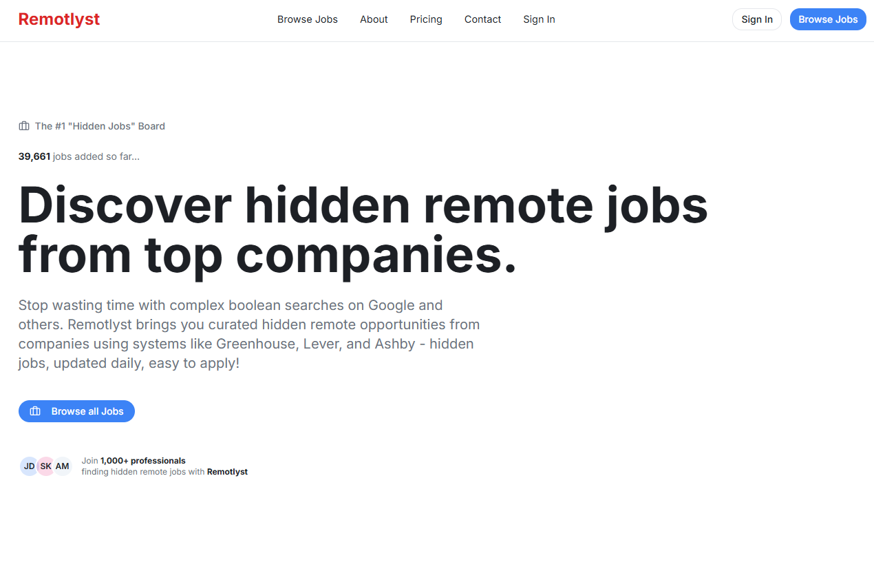 Remotlyst | Hidden Remote Jobs gallery image