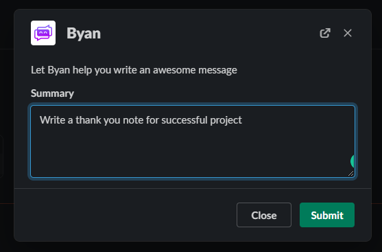 Byan - BFF ใหม่ของคุณสำหรับ Slack ตาม CHATGPT AI/ML media 1