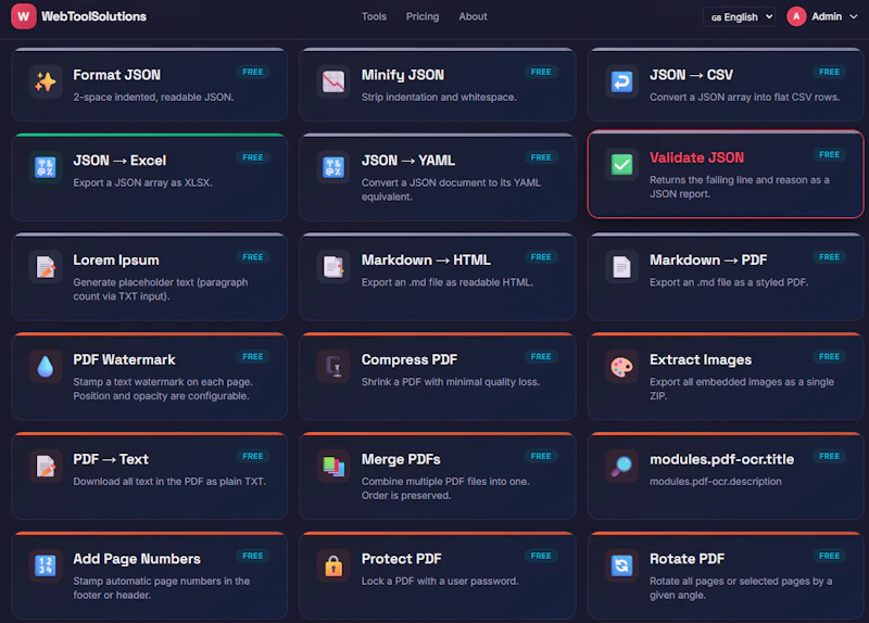 WebToolSolutions screenshot 2