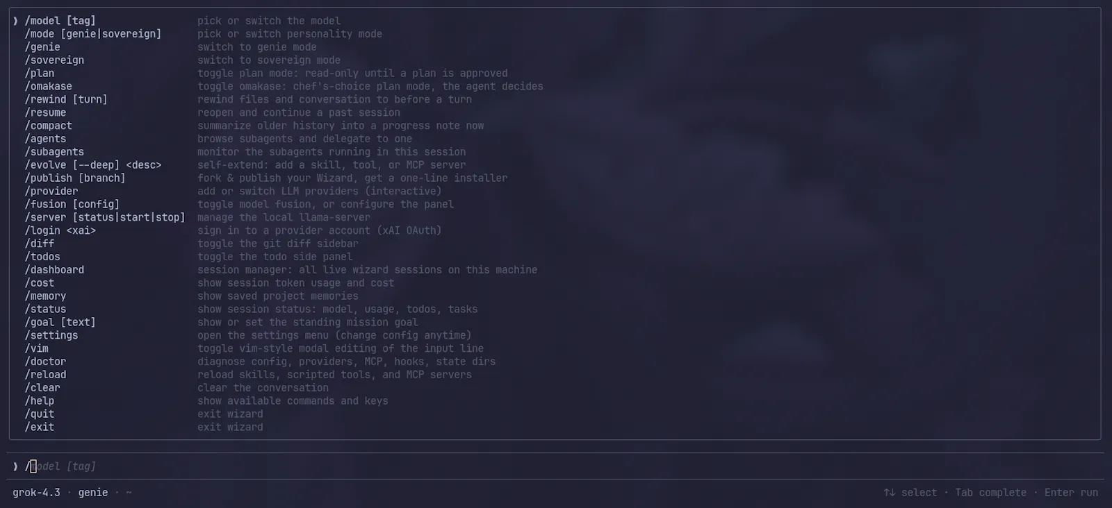 Wizard: self-extending coding agent screenshot 3