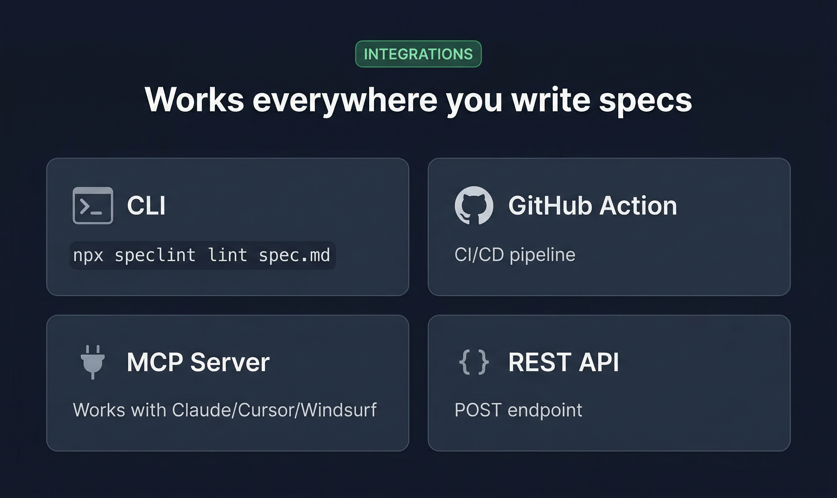 Speclint - Screenshot 5 showing product features and functionality