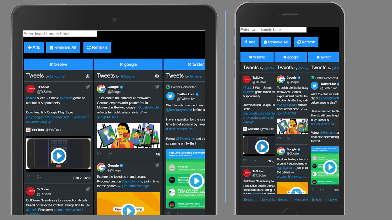 Bookmark and view in vertical columns