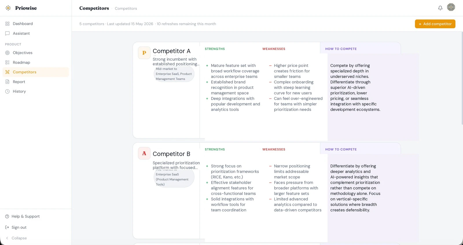 Priowise screenshot 2