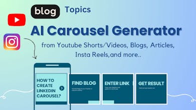 LinkedIn Carousel showcasing captivating Carousels sourced directly from YouTube, Blogs, Topics, and even Instagram Reels generated by our powerful AI tool.