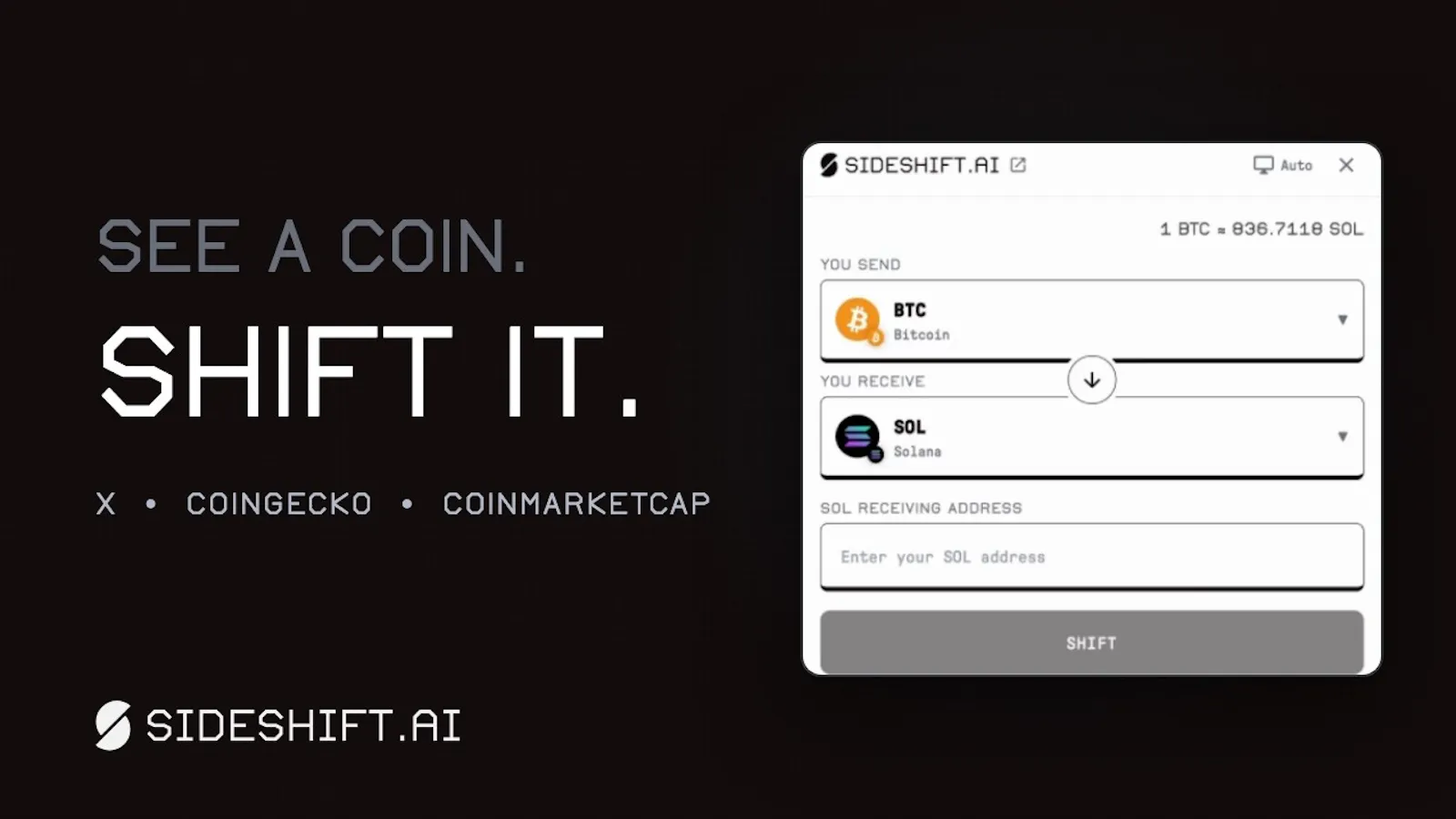 SideShift.ai  screenshot 1 (video preview)