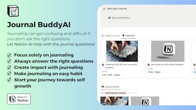 Journal BuddyAI - Perguntas de diário personalizadas adaptadas ao seu tema e humor