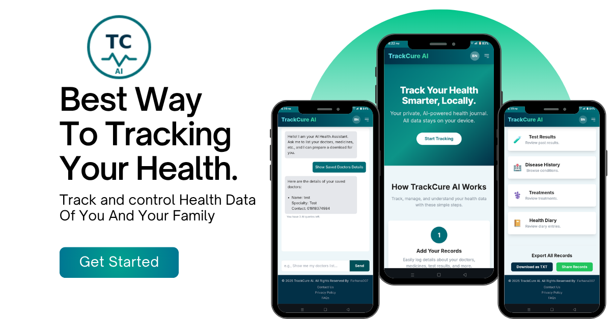 트랙 큐어 AI - 귀하의 개인 개인 AI Health Journal 미디어 1