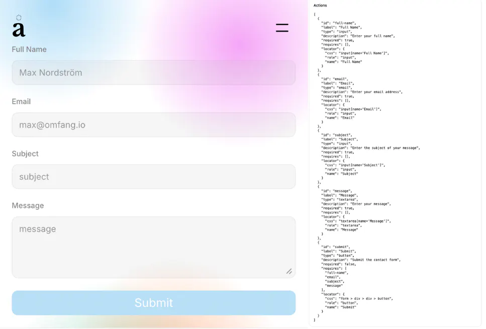 startuptile Manifest-Turn any webpage into an action manifest for AI agents