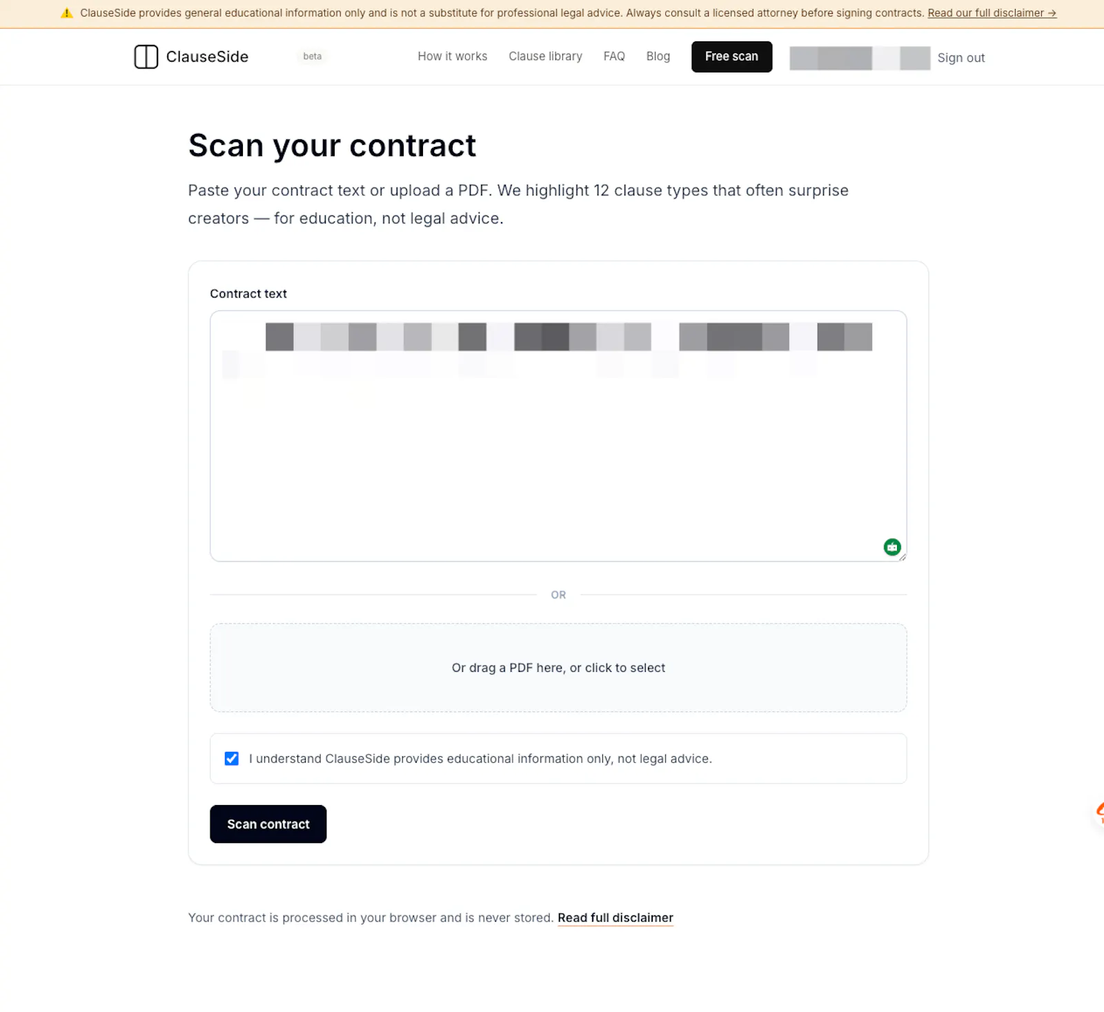 ClauseSide  screenshot 2