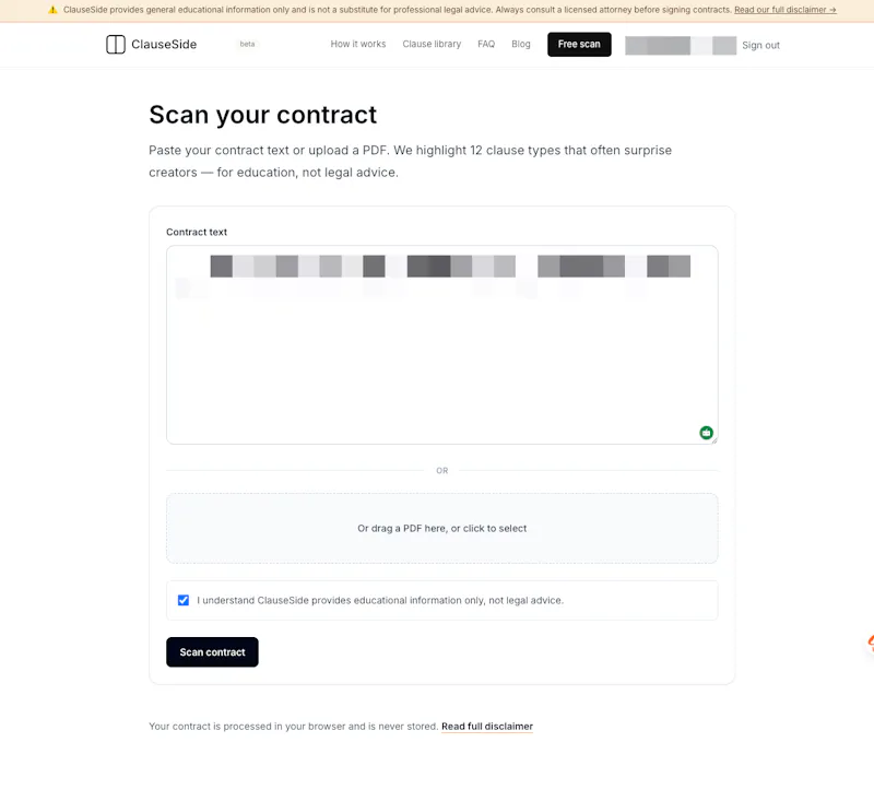 ClauseSide  screenshot 2