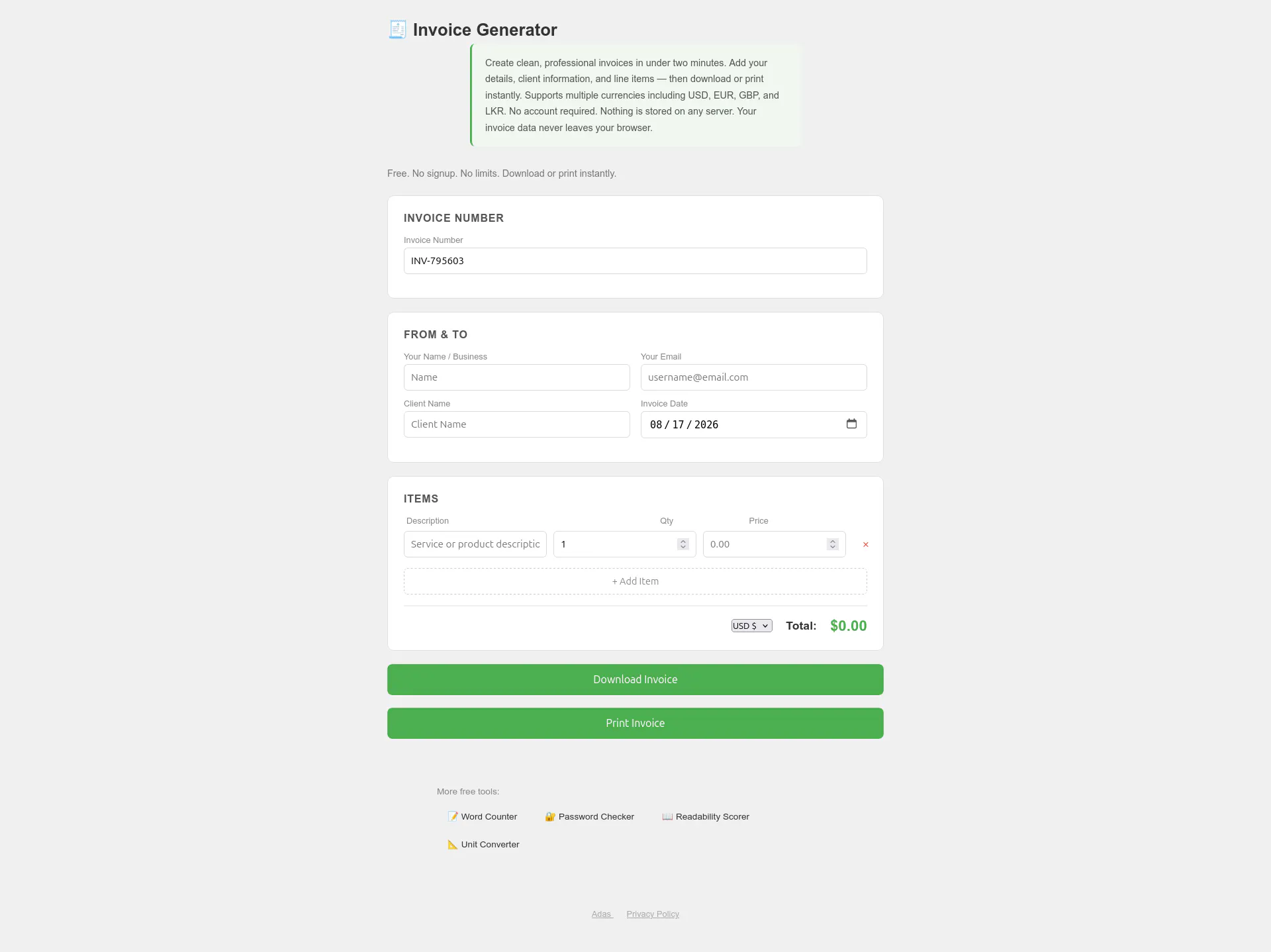 Invoice Generator by Adas gallery image