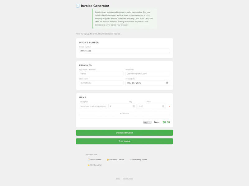Invoice Generator by Adas screenshot 2