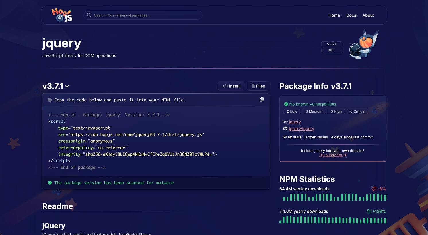 Média hop.js - Un CDN rapide, gratuit et axé sur la confidentialité pour les projets open source 2