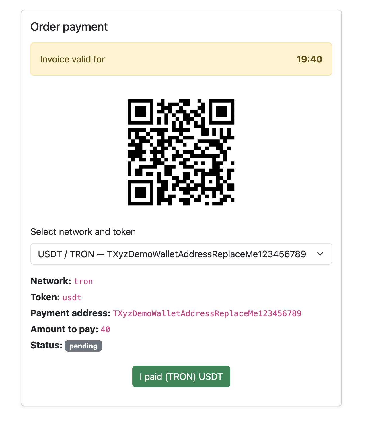 SendCrypto — 1-click API crypto gateway gallery image