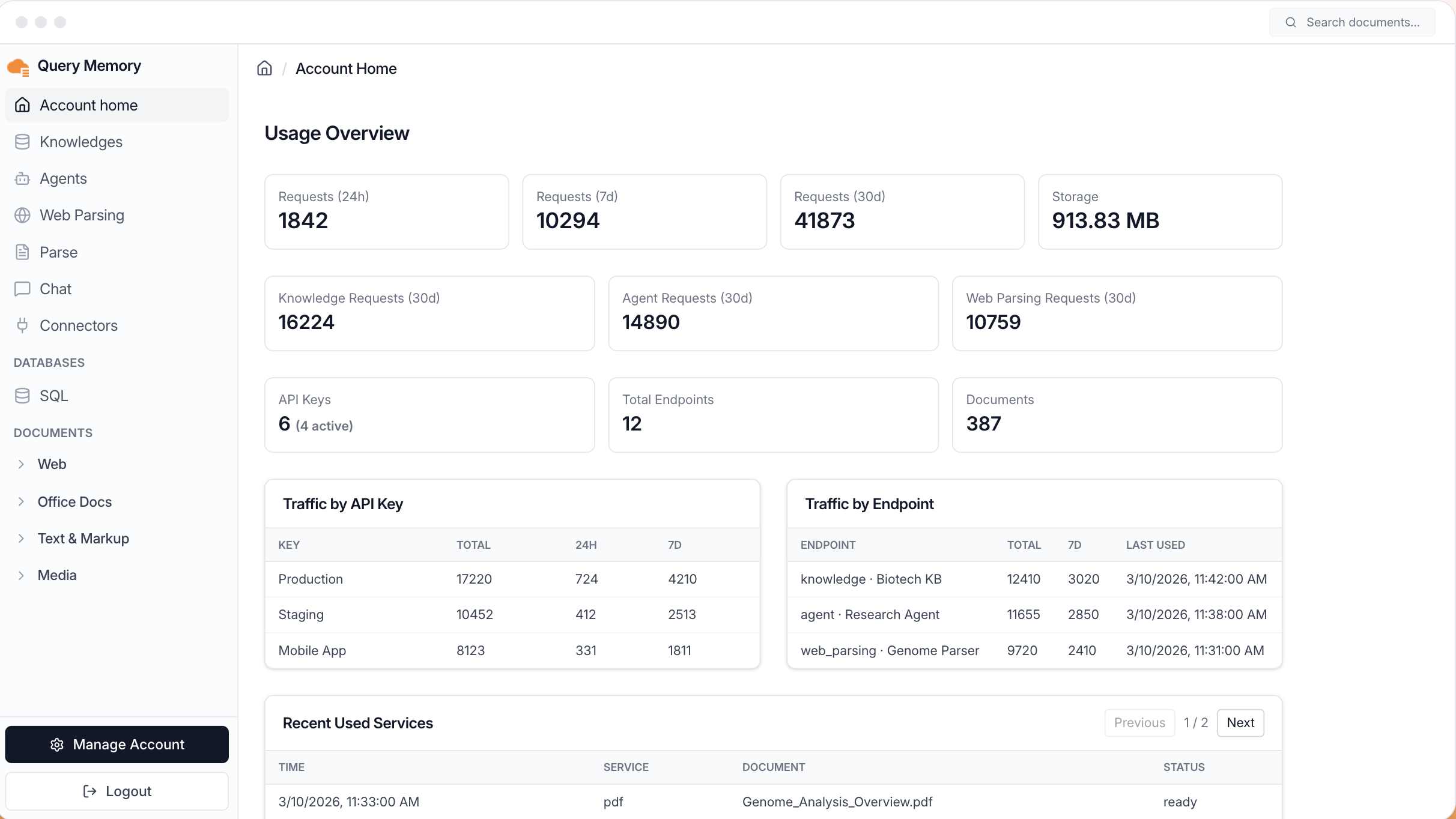 Query Memory - Screenshot 3 showing product features and functionality