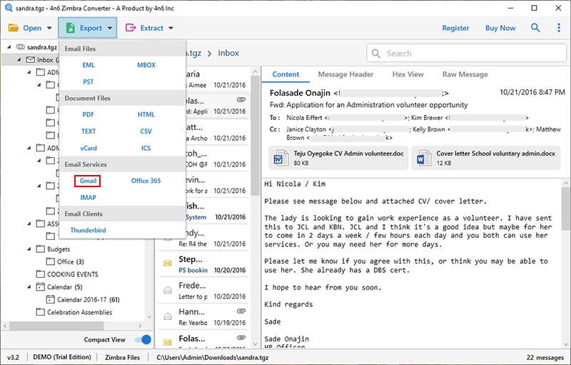 4N6 Zimbra到Gmail Converter软件媒体4