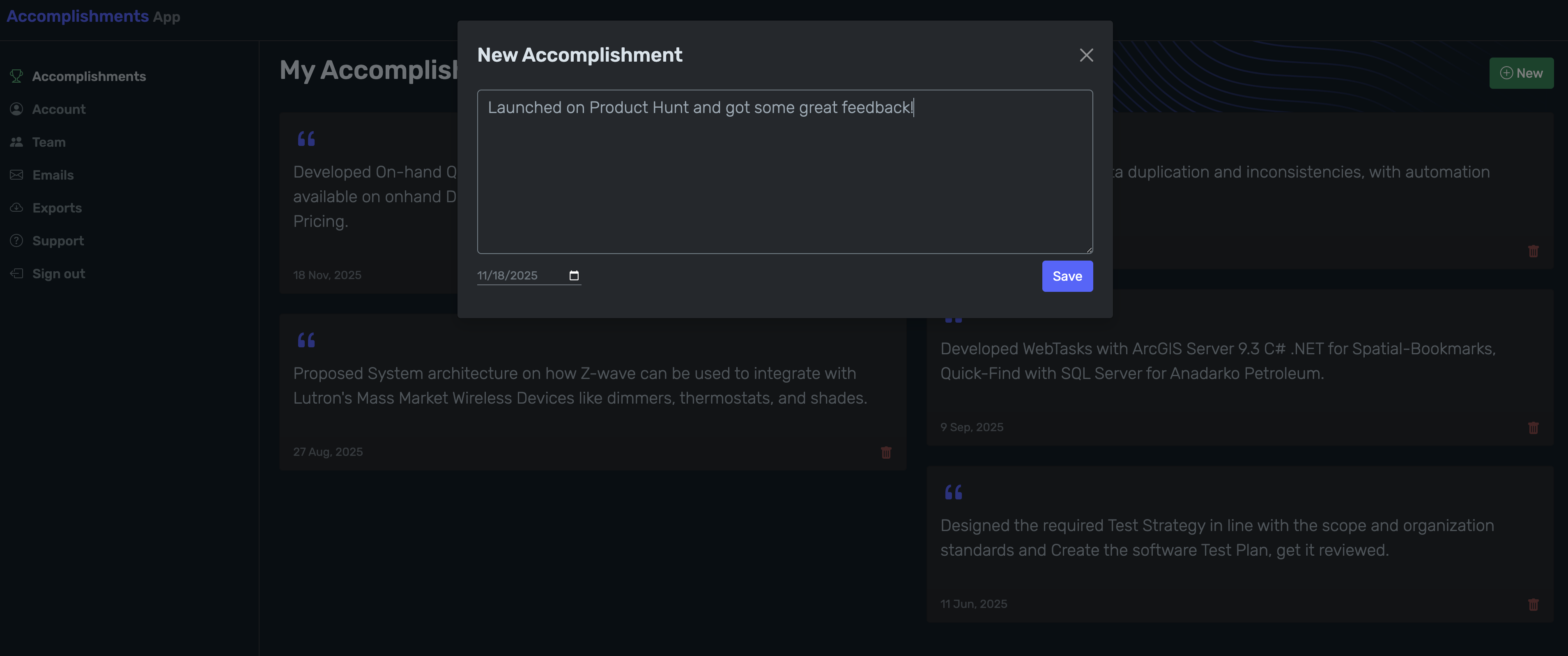 Record your Accomplishments gallery image