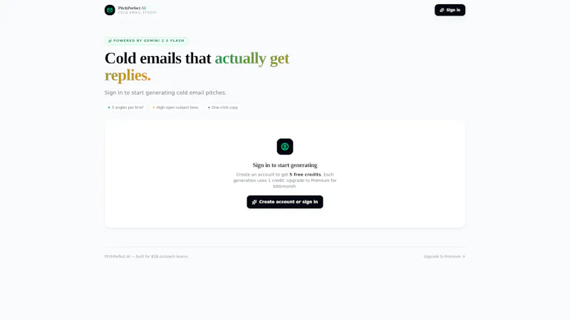 Cold emails generation Ai tool  screenshot 1