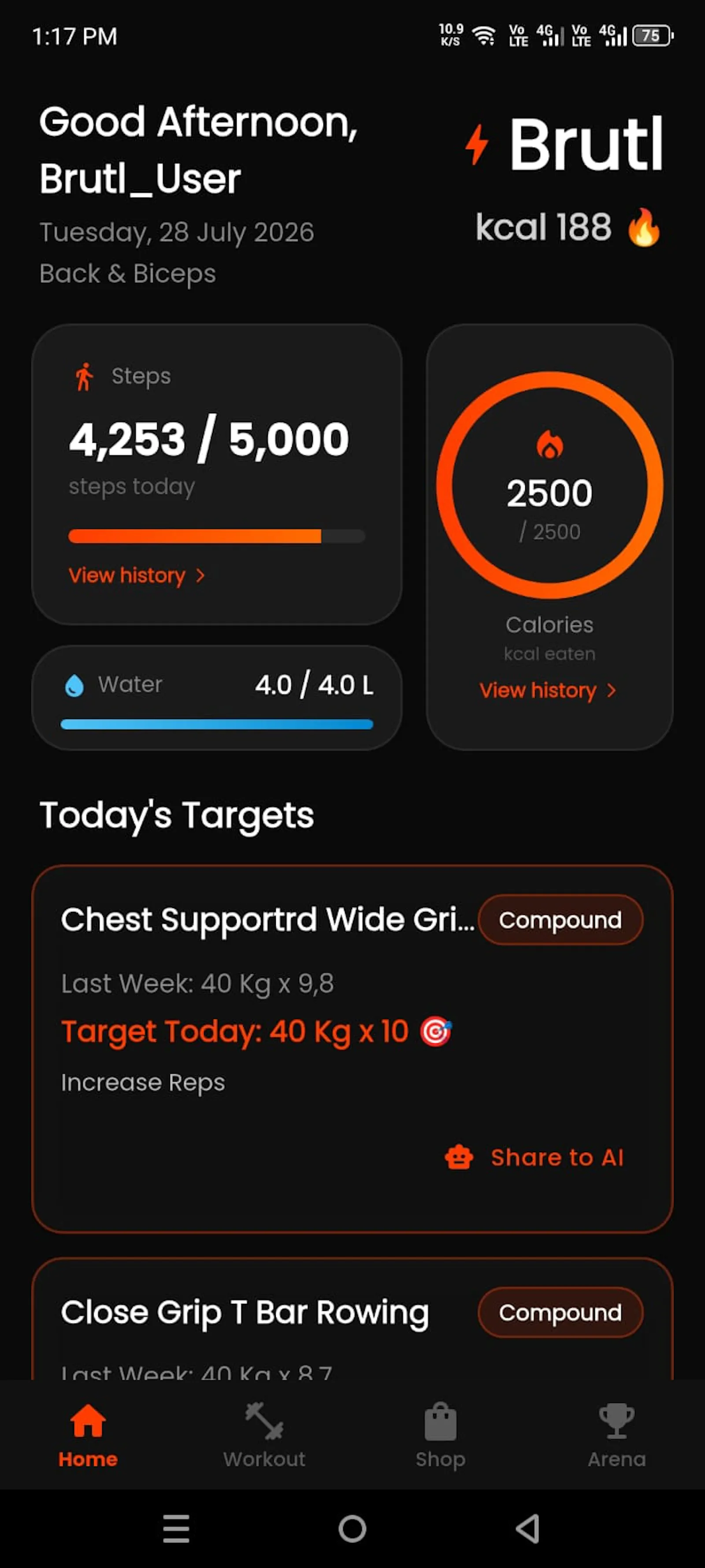 Brutl Fitness screenshot 1