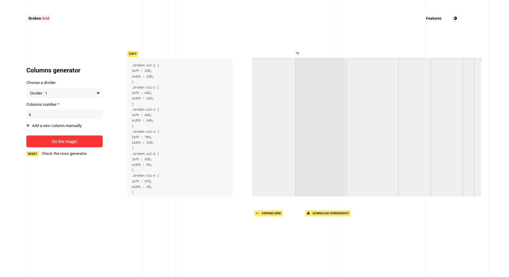 Css broken grid generator gallery image