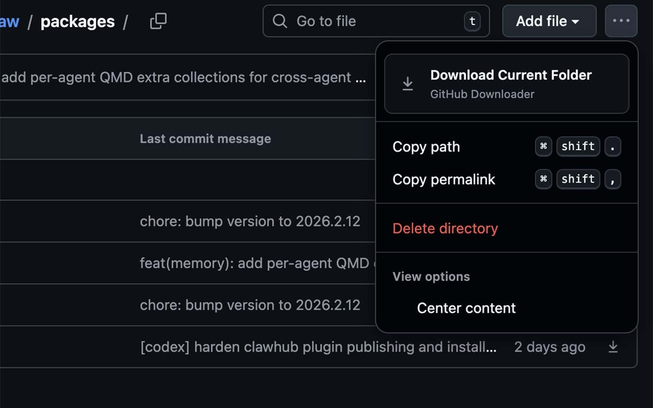 GitHub Directory Downloader Extension gallery image